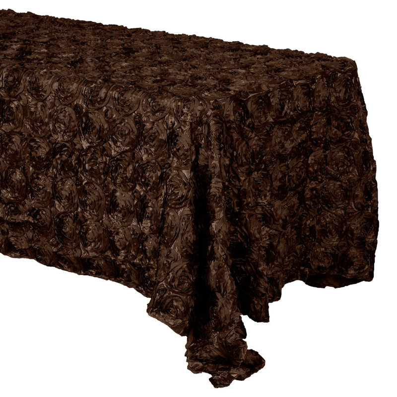 Silvie Floral Polyester Tablecloth, Brown, 60" x 48"