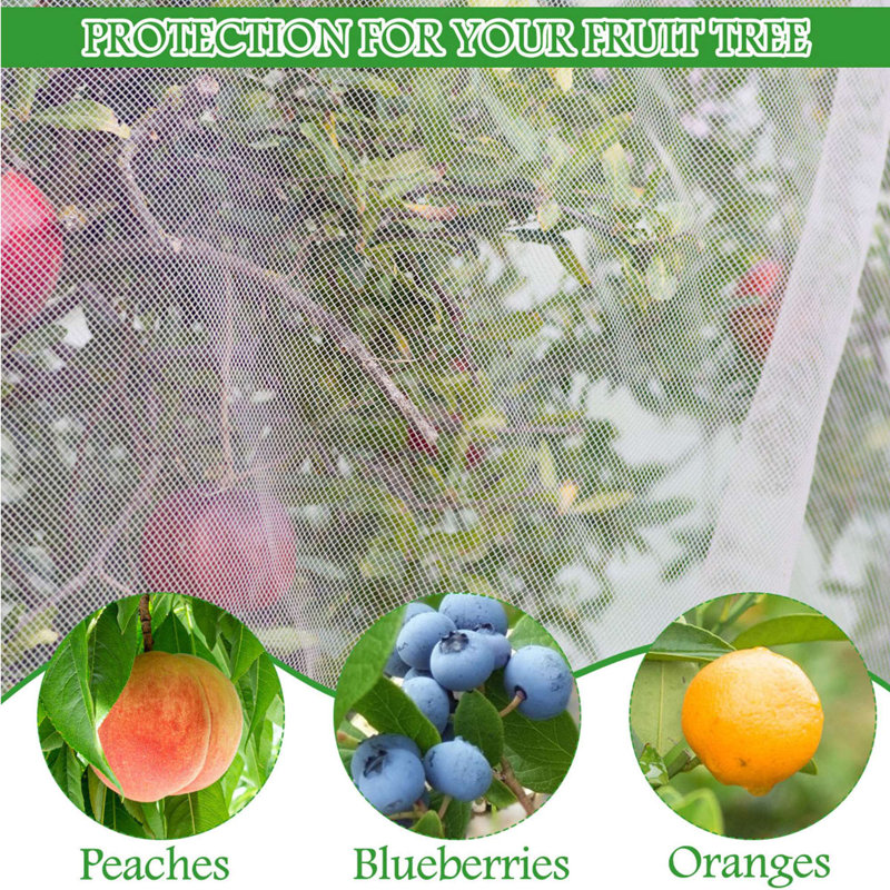 Moustiquaire de jardin recouvre un filet de protection contre les insectes nuisibles pour les arbres fruitiers et la protection des bleuets - 32,8 x 6,5 pi