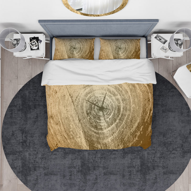 Ensemble de housse de couette designart tree fentes annuelles rings on souches