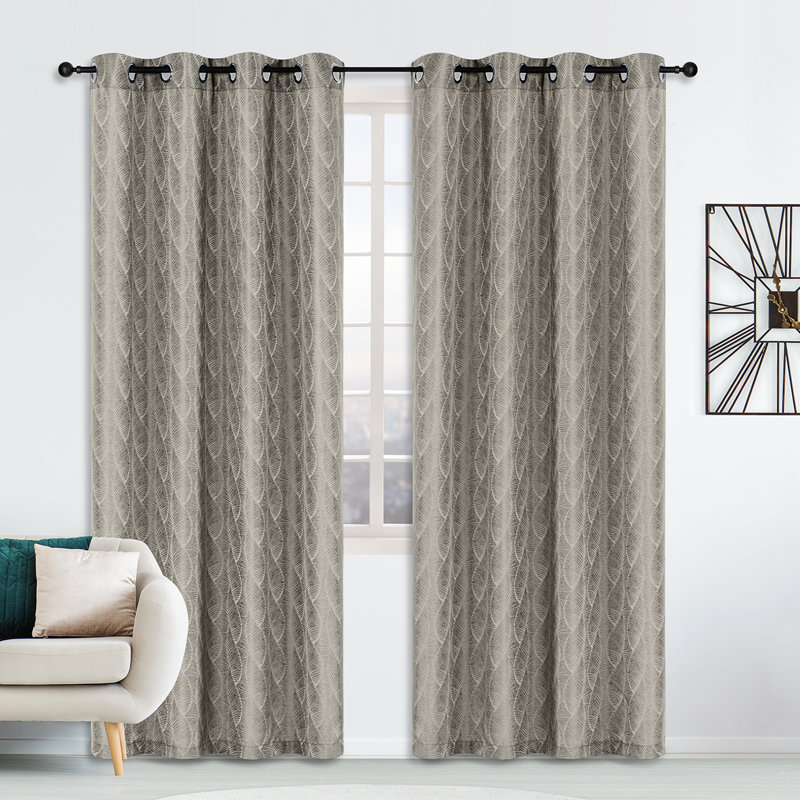 Room Darkening Curtain Single Panel, Taupe, 84" W x 54" L