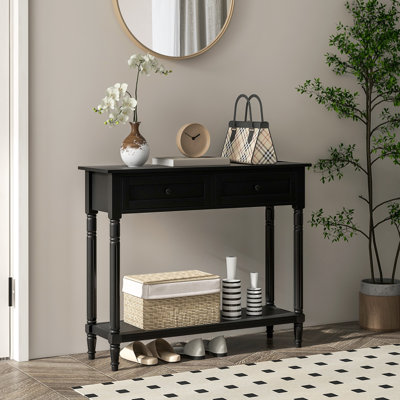Console Table with 2 Drawers and Storage Shelf for Hallway Bedroom