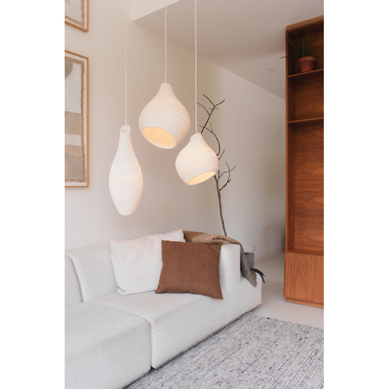 Scraplights Organic Nest Recycled Cardboard Pendant Light, 33" H x 13" W x 13" D, Natural