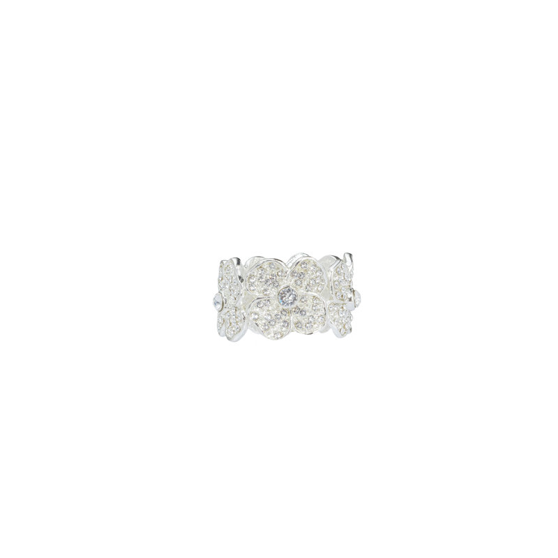 Daisy Flower Napkin Ring Gift Box, Silver