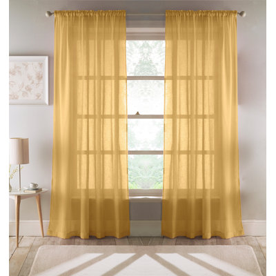 Roehit Polyester Sheer Rod Pocket Curtain Pair