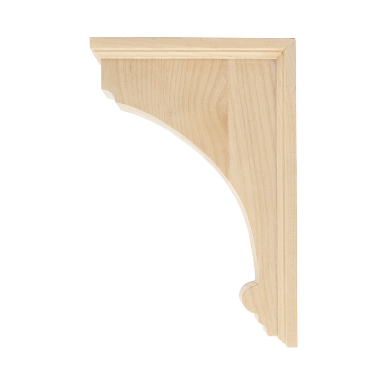 14" Unfinished Alder Traditional Solid Wood Bracket Corbel