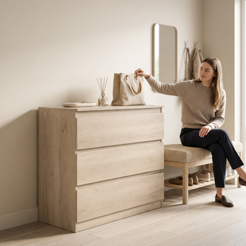 80 cm W Chest of 3 Drawers