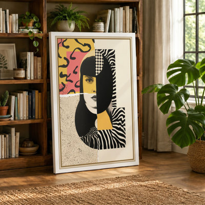 Geometric Face Art Deco - Wrapped Canvas