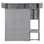 Grand lit escamotable mural avec bureau, armoire supérieure et tablettes de rangement, lit pliable peu encombrant, gris (SKU OLC: N708S00021E)-362585956-362585958