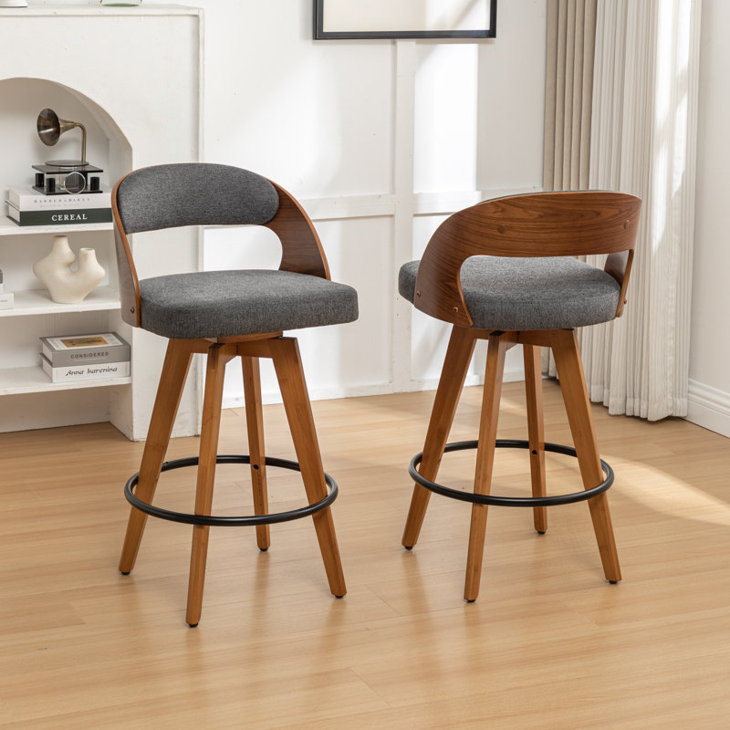 Cielito Swivel Bar Stool, Dark Grey, Counter Stool (68cm Seat Height)