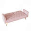 Canapé-lit de 69,7 po de long recouvert de velours rose avec garniture cloutée et coussin décoratif assorti-1609339490