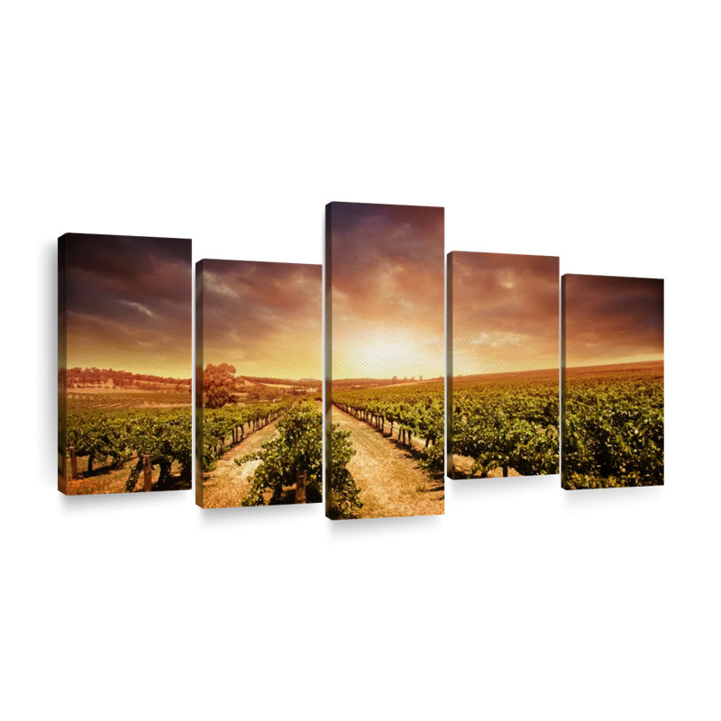 Vineyard Wall Art, reproduction d'art sur toile, H 48 po x l 94 po x P 1,25 po