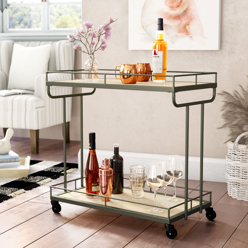 Evelee Metal Bar Cart, Gunmetal