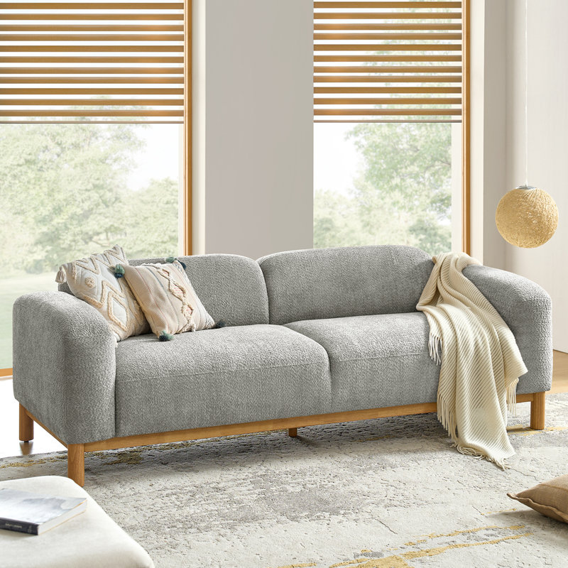 Canapé moderne avec base en bois massif Berklie, Gris