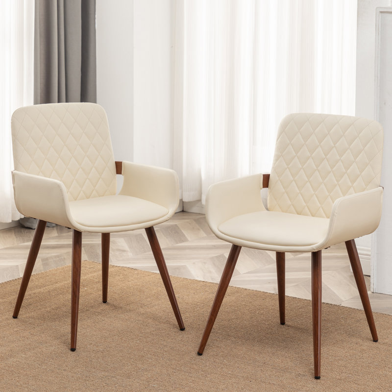 Kopelynn Modern Upholstered Dining Room Chairs, Beige