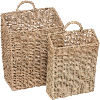 Wike Seagrass Wall Organizer with Wall Baskets