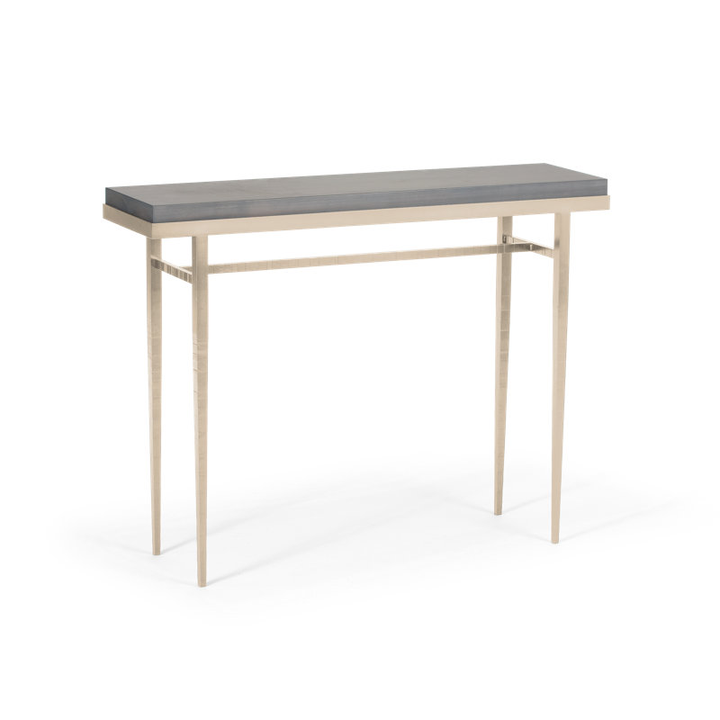 Wick Console Table, Soft Gold, 32" H x 42" W x 11.5" D, Gray