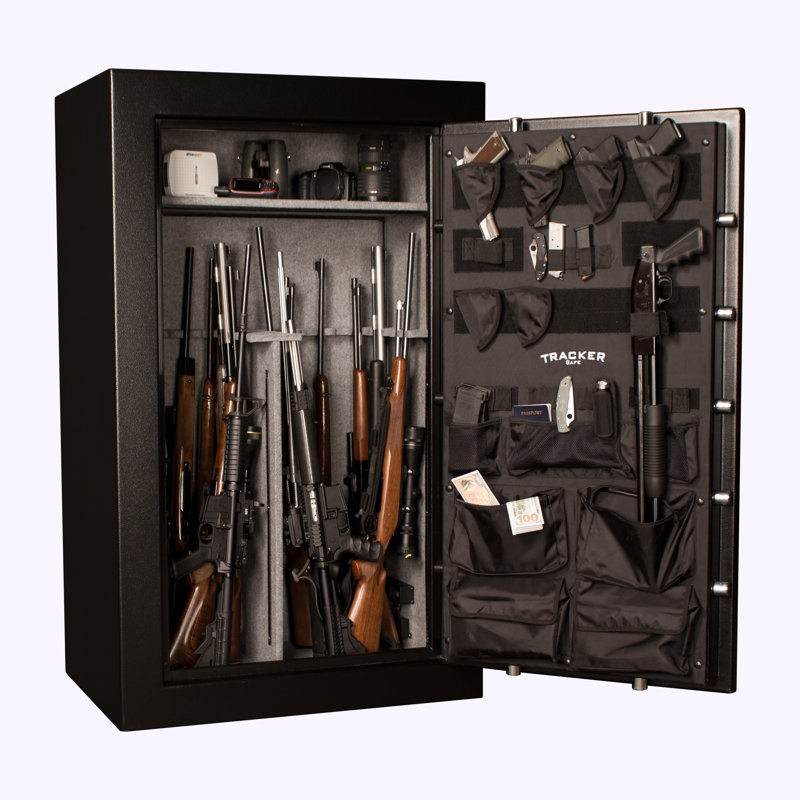 Tracker Safe M32, 32 armes à feu, indice de résistance au feu de 60 minutes, serrure électronique, 59" H x 36" lx 25" D