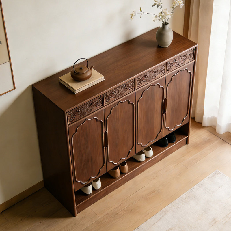 Retro large capacity storage shoe cabinet