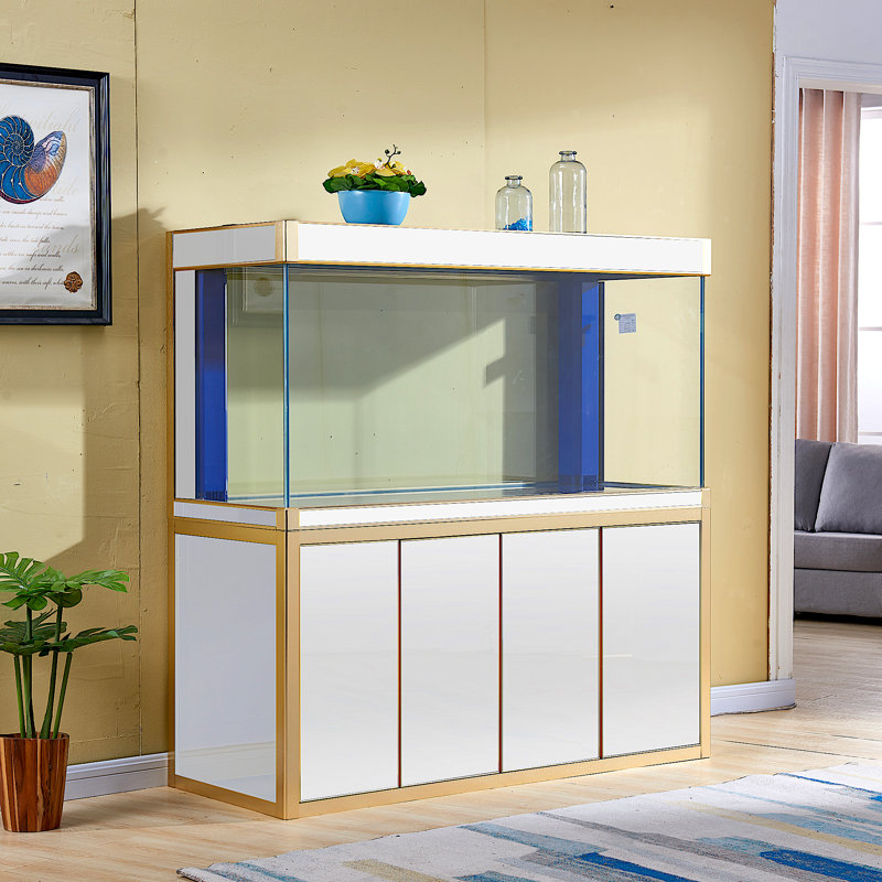 Réservoir d'aquarium rectangulaire, Blanc / Doré, 250 gallons (H 61 po x l 78 po x P 23,6 po)
