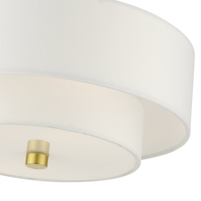 Plafonnier semi-encastré Betel, H 8,25 po x l 11 po x P 11 po, Laiton satiné