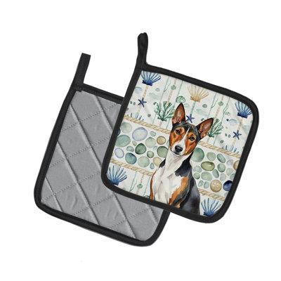 Paire de poignées tricolores et blanches Basenji