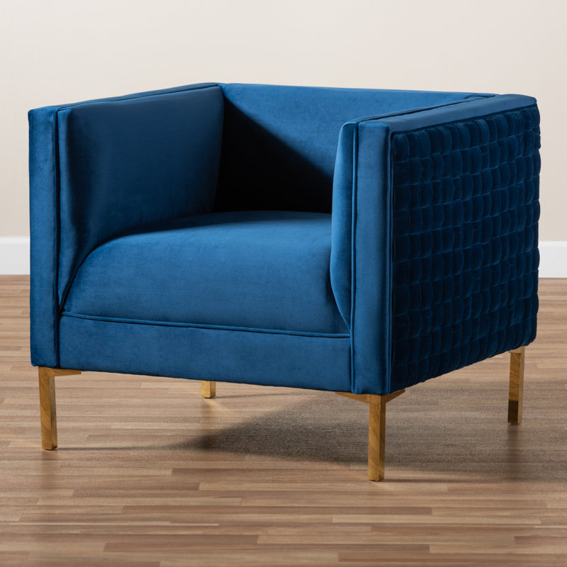 Velvet Armchair, Navy Blue