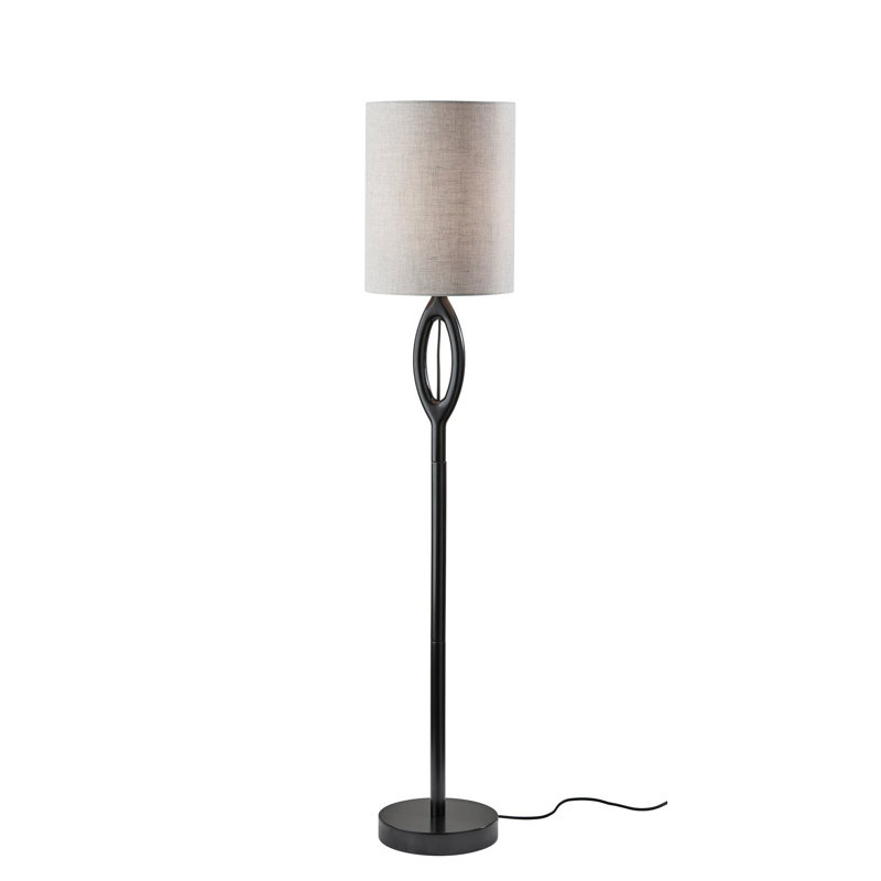 Lampe sur pied 61 po Kyas, Noir, Beige