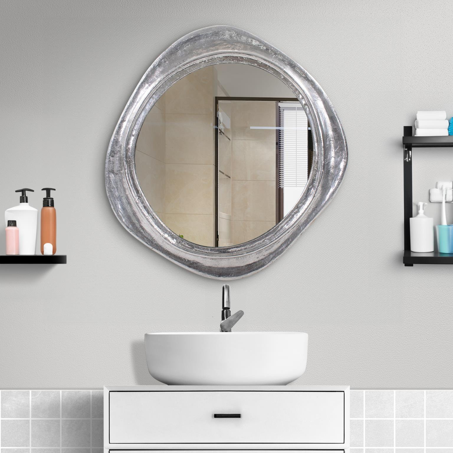 27" Cast Iron Accent Mirror
