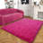 Solid Rug Soft Fluffy Rose Red Indoor Area Rug for Living Room Bedroom Nursery Kids Room-805677173-835077181