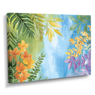 «Summer Jungle Path To Heaven II - Abstract Botanicals», reproduction d'art mural