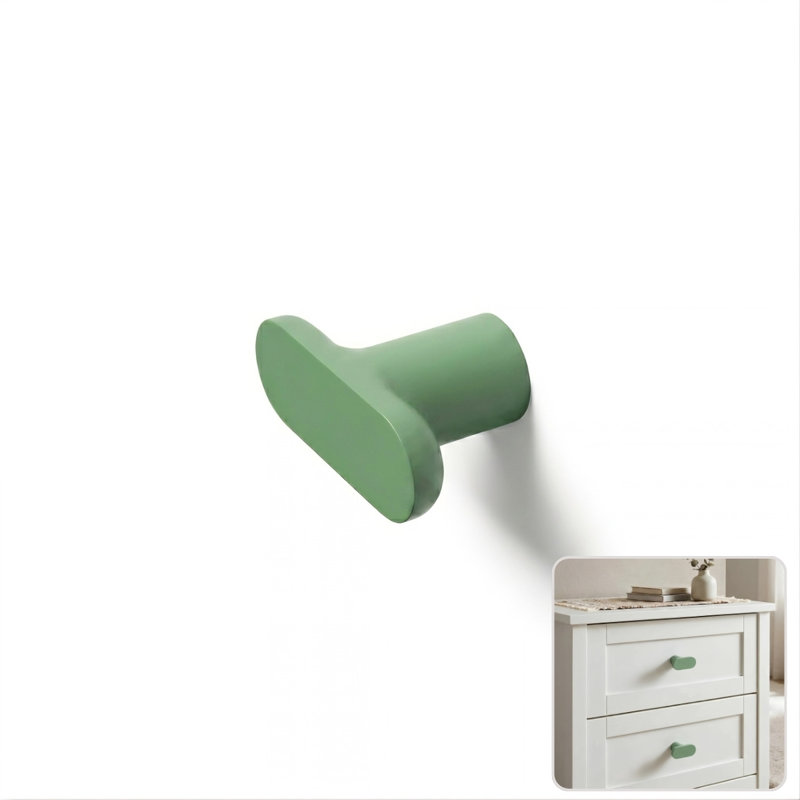 1.75" Oval Knob, Olive (Green)
