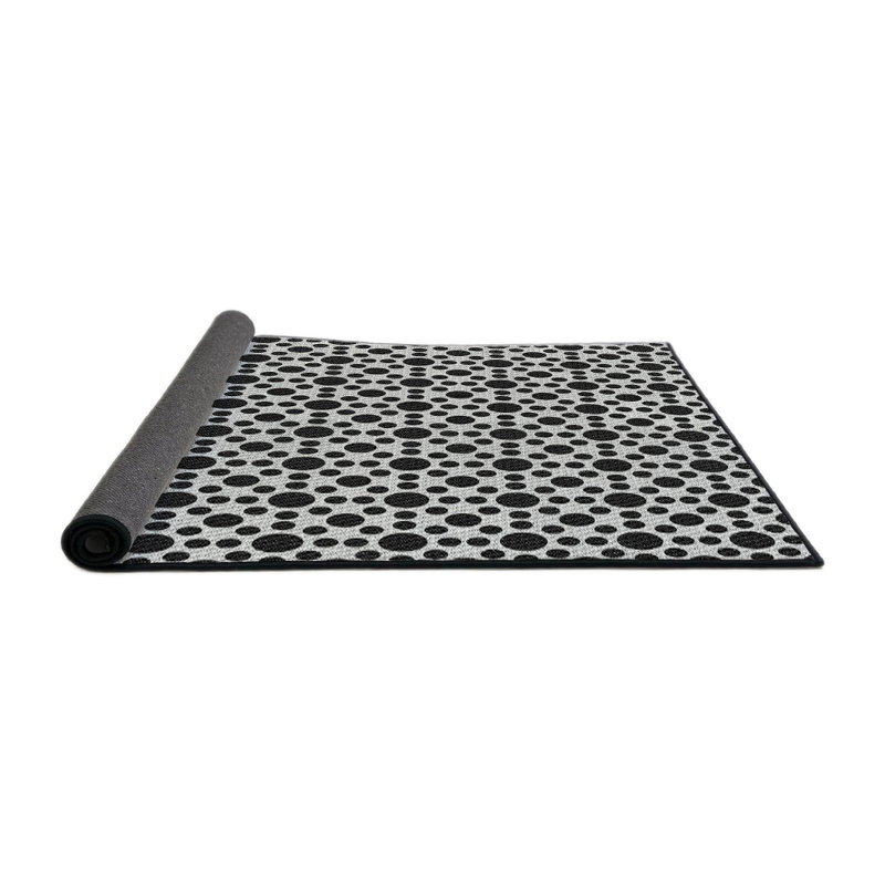 Tapis de zone noire à motifs, Rond 4 pi