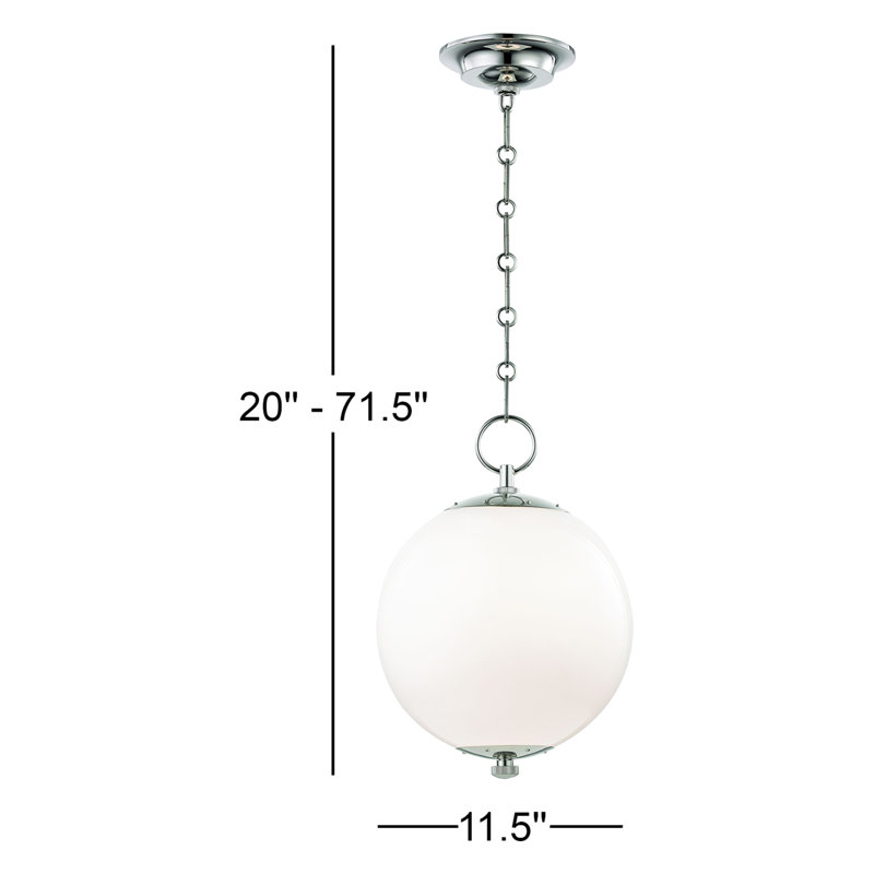 Sphere No.1 Pendant by Mark D. Sikes, 15.25" H x 11.5" W x 11.5" D, Polished Nickel