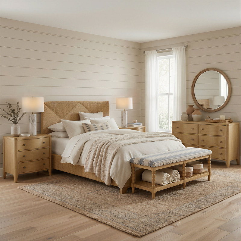 Anesty Melosia Standard Wicker Woven Bed, King
