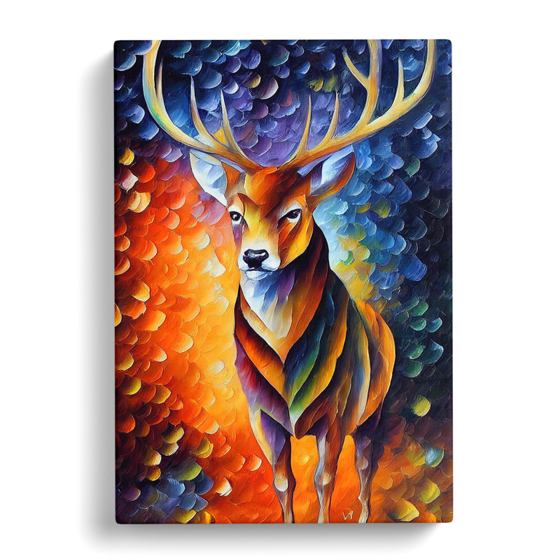 XC1022-4174X Stag Portrait No.2 - Wrapped Canvas Print, 50cm H x 35cm W x 3cm D