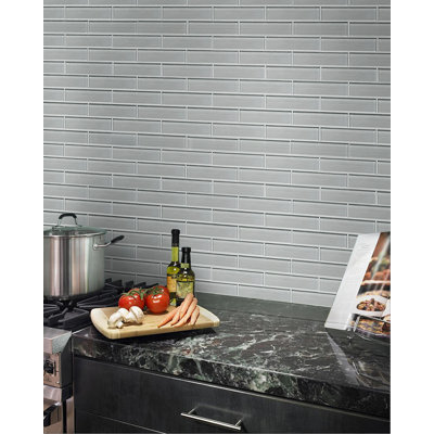 Space Linen Gray 3-In X 12-In Glass Wall Tile(0.25-Sq. Ft/ Piece)