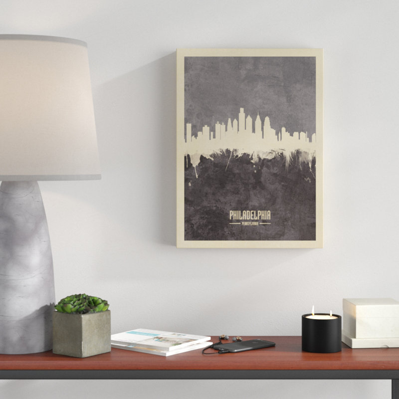 « philadelphia pennsylvanie horizon gray », impression sur toile tendue, H 19 po x l 14 po x P 2 po