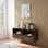 Bibliothèque basse Chase 30 "en bois d'acacia massif et métal avec tablettes ouvertes et structure en métal