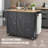 Kitchen Island Cart Rolling Storage Cabinet On Wheel With Drawer & Shelves-1610344825