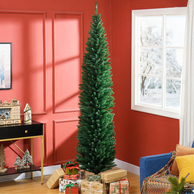 Arbre de Noël artificiel 8 pi avec 818 extrémités de branches réalistes et support en plastique, vert