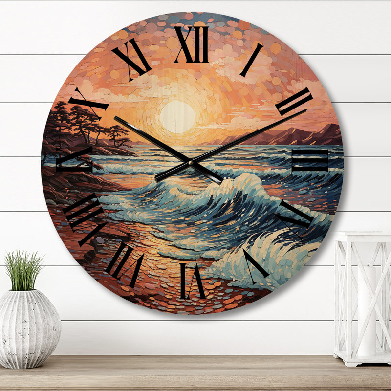 Horloge murale en bois massif Caylim, Moyenne