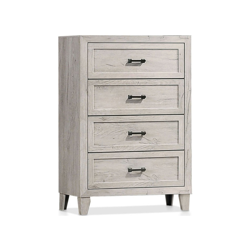 Commode contemporaine Myzen, blanc délavé