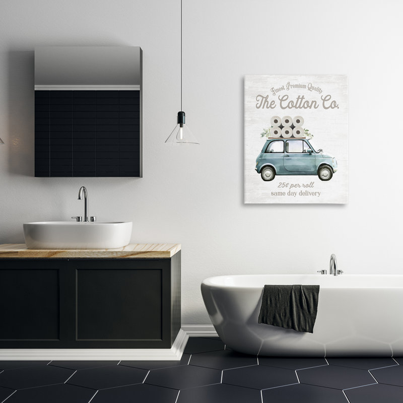 Toile de livraison en papier hygiénique en coton, design par lettré et doublé, H 40 po x l 30 po