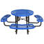 Table de pique-nique ronde en acier 46 po avec mât de parasol-1242288987