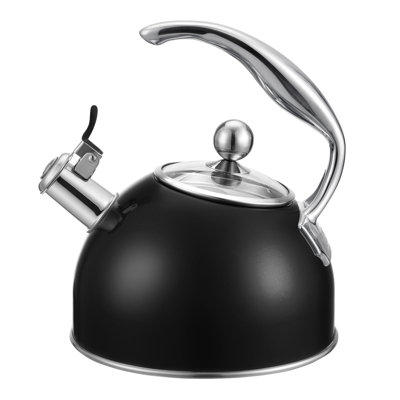 Viking 2.6 Qt.  Stainless Steel Whistling Kettle With 3-ply Base, Matte Black