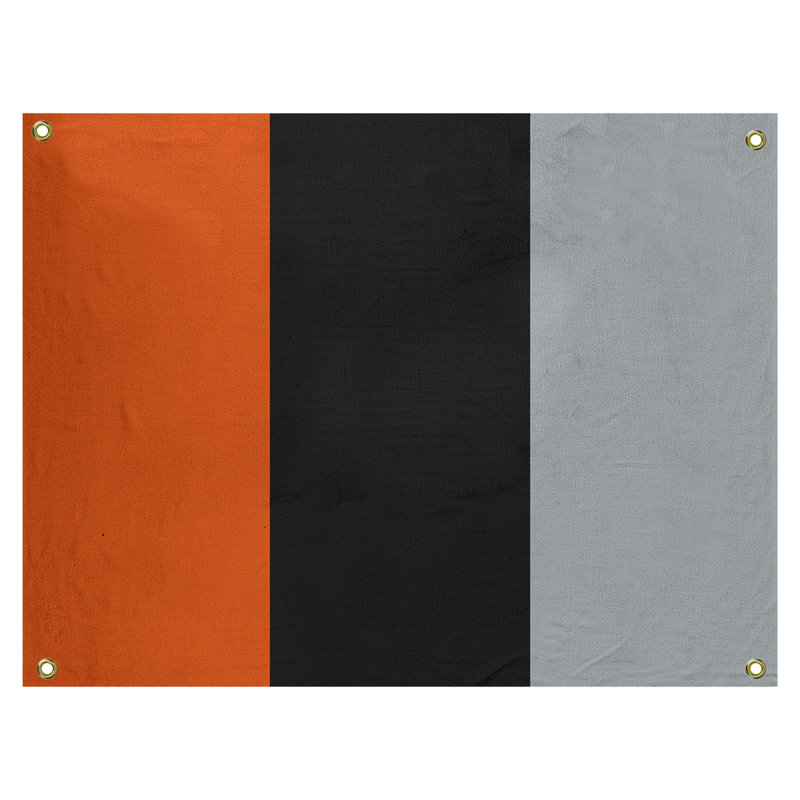 Tapisserie de polyester Baltimore, H 59 po x l 80 po x P 1 po, Orange, noir, gris, Baltimore