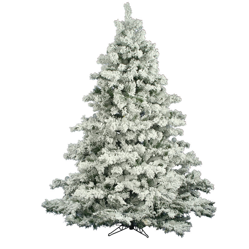 Flocked Alaskan White Pine Artificial Christmas Tree, 7.5' H