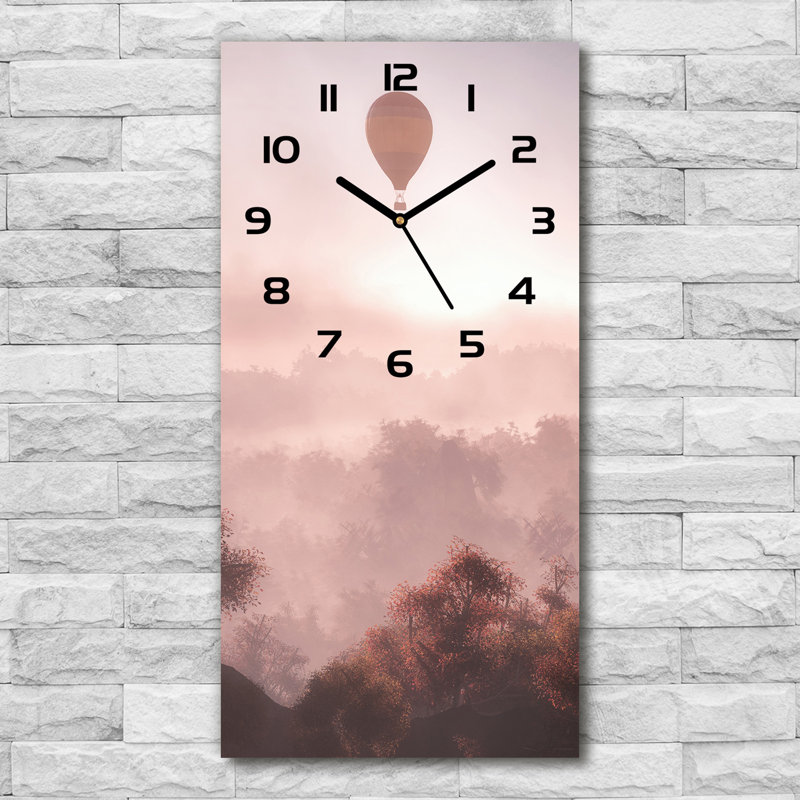 Jendaya Glass Wall Clock, Pink/Black