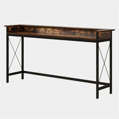 Couch Table With Electrical Outlet And USB Ports, Console Table For Living Room, Sturdy And Versatile Design