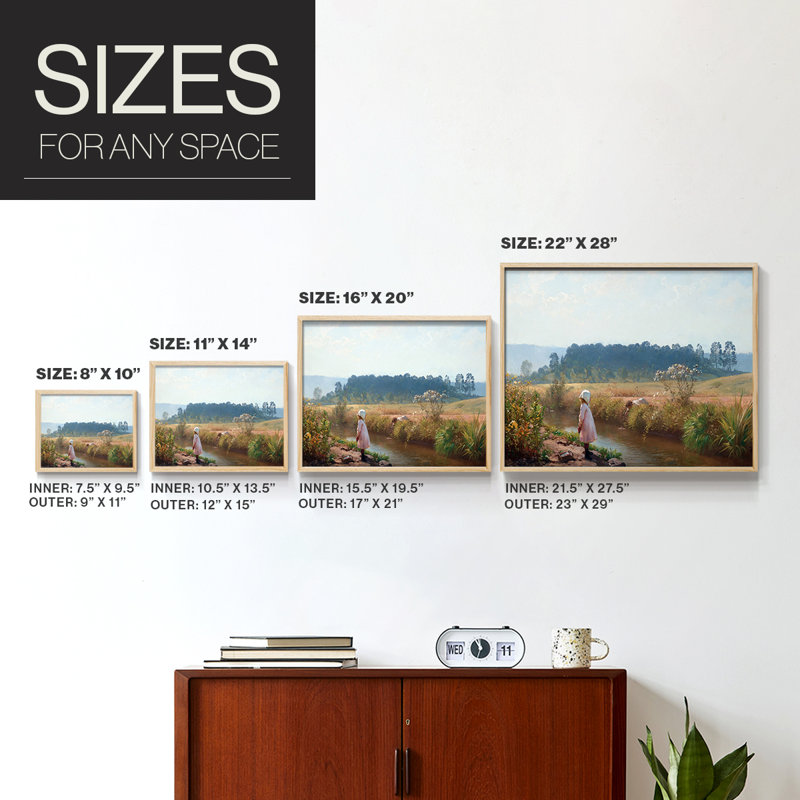 Washing Day -Framed Print - Restickable, Natural, 16" H x 20" W